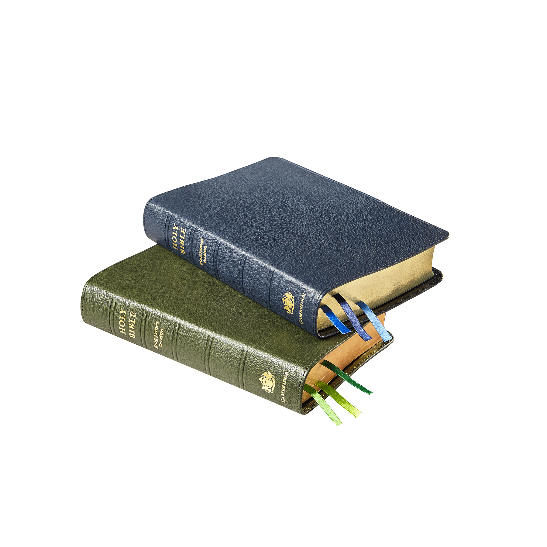 green and blue Bibles